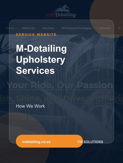 M-Detailing Upholstery Services website project by TIN Solutions